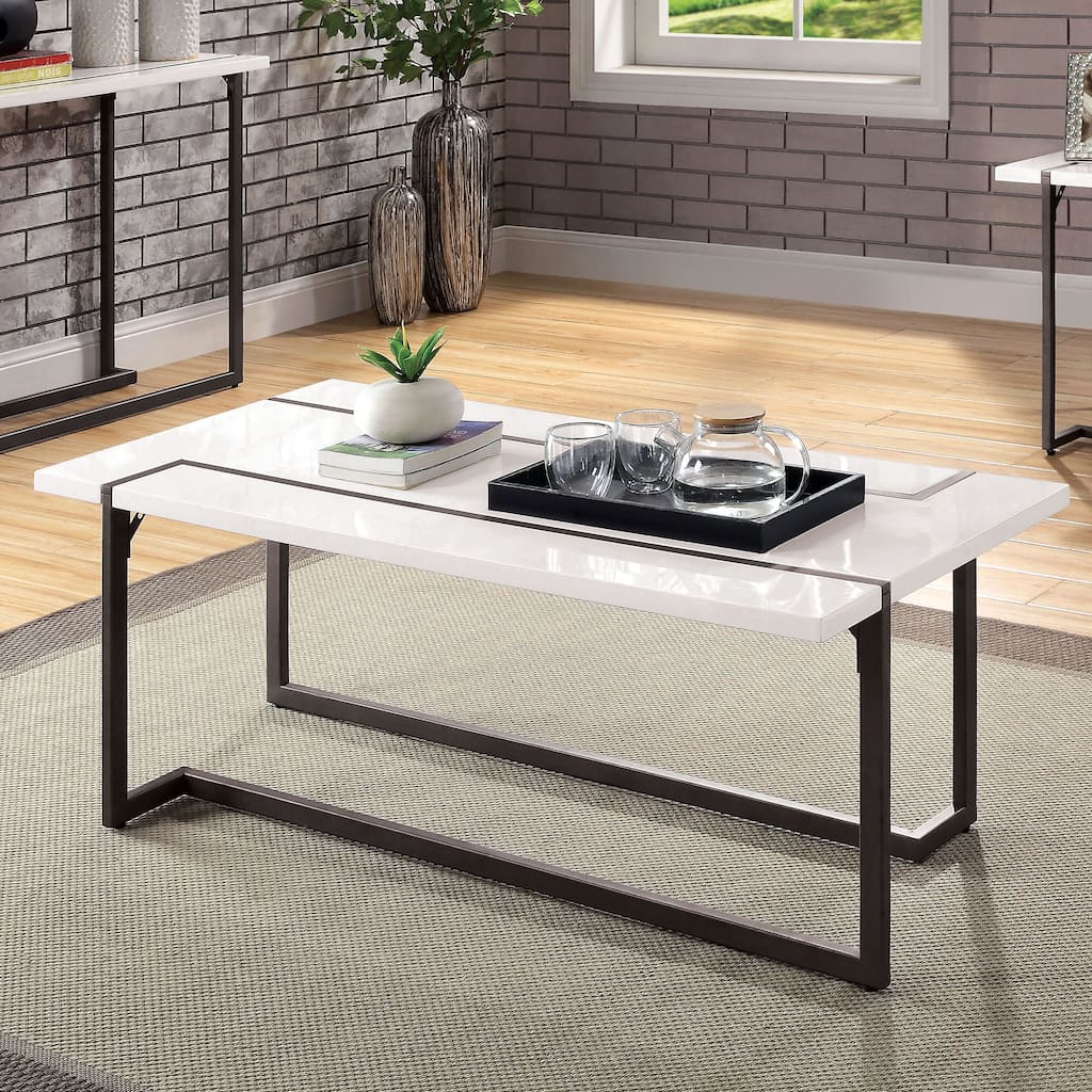 Tawl Contemporary White 47-inch Lacquer Coffee Table by Furniture of America