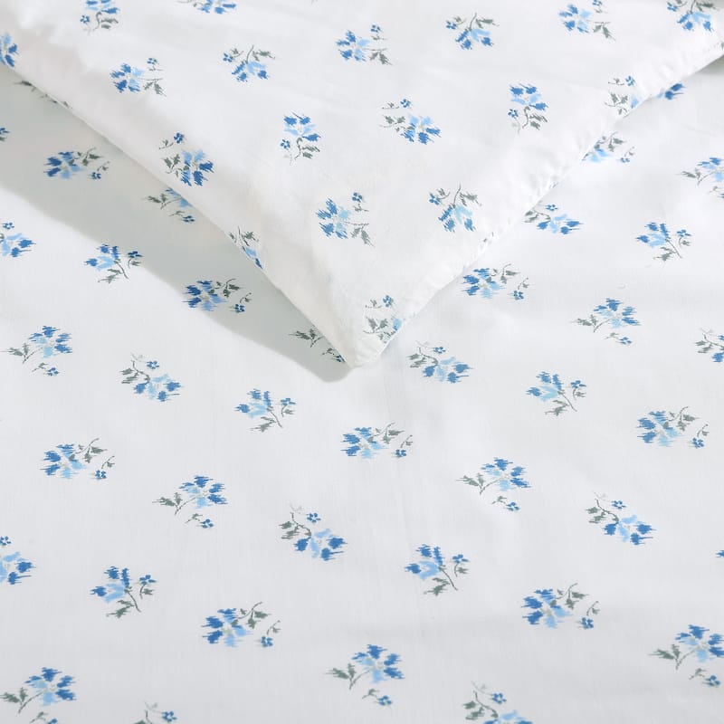 Stone Cottage Sketchy Ditsy Blue Cotton Reversible Duvet Cover Set
