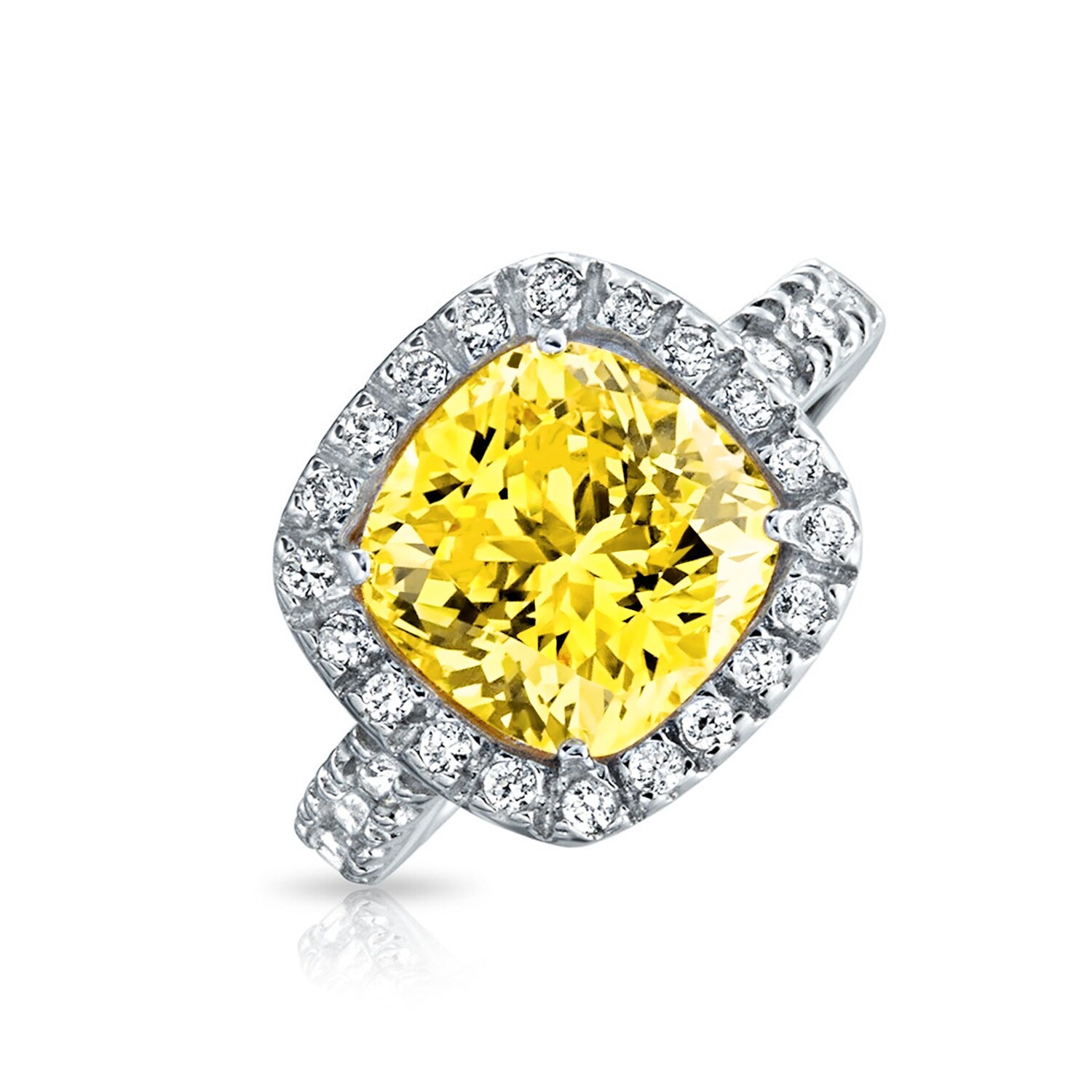 Shop 3ct Canary Yellow Square Cushion Cut Cz Cubic Zirconia