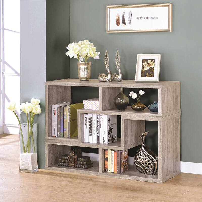 Modern Multifunctional Design Display Grey Driftwoood Bookcase Tv Console