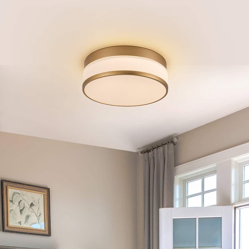 Selectable LED Flush Mount Ceiling Light with Frosted Glass