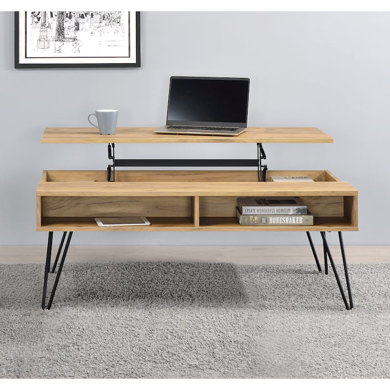 Amara Golden Oak and Black Coffee Table