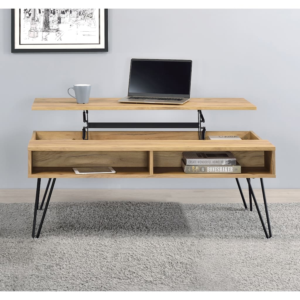 Amara Golden Oak and Black Coffee Table