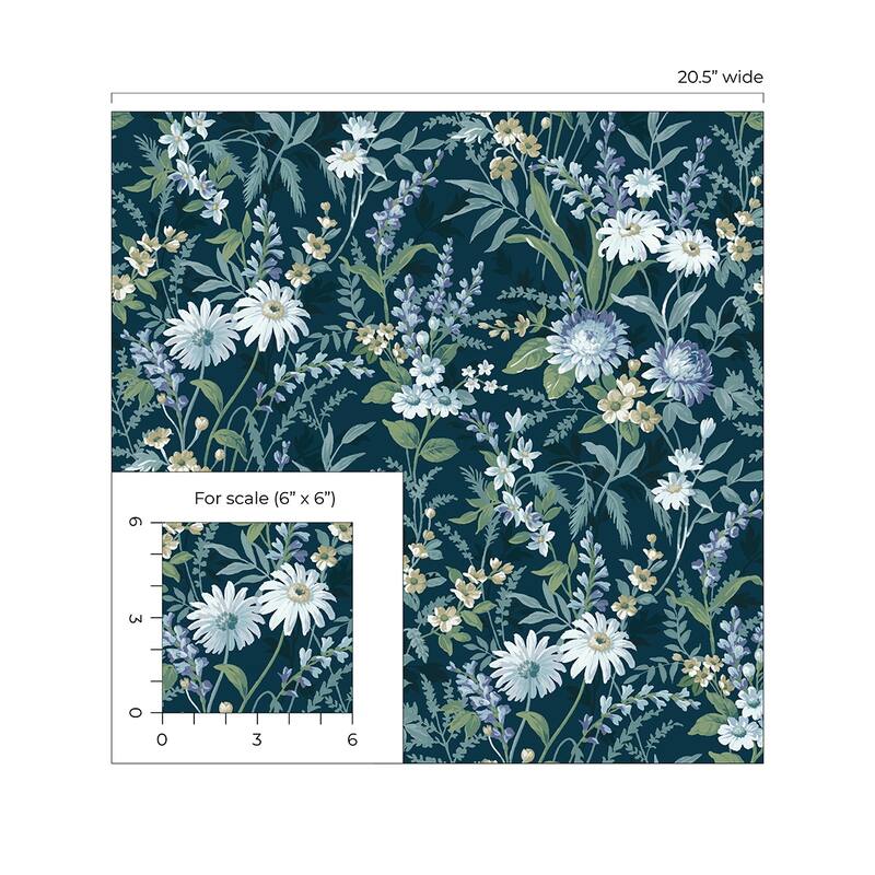 NextWall Vintage Floral Peel and Stick Wallpaper