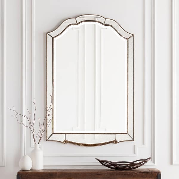 slide 1 of 4, Hector Elegant Antique Accented Arched Wall Mirror 31.5" x 47.6" - 31.5" x 47.6"