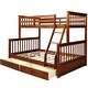 preview thumbnail 8 of 7, Twin-Over-Full Bunk Bed with Ladders and Two Storage Drawers(Can Be Separated), Walnut