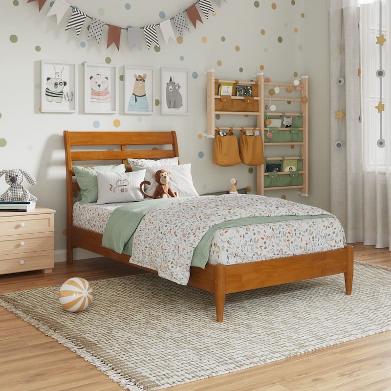 Savannah Solid Wood Low Profile Platform Bed - Light Toffee - Twin