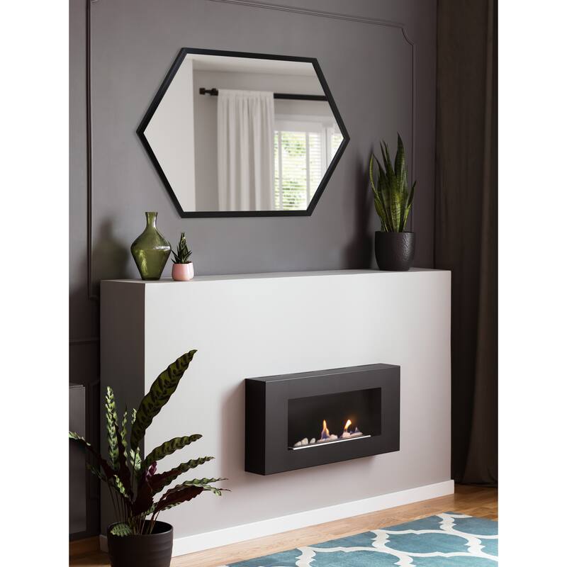 Kate and Laurel Laverty Framed Hexagon Wall Mirror