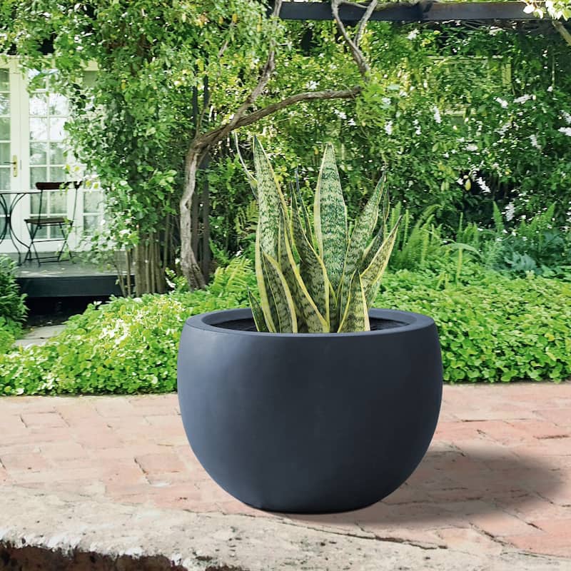 Durx-litecrete Lightweight Concrete Bowl Granite Planter-Small - 11.8'x11.8'x7.9'