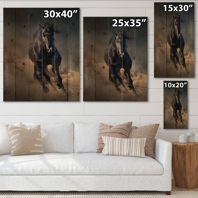 Designart 'Portrait Of Thoroughbred Nonius Stallion Horse I' Farmhouse ...