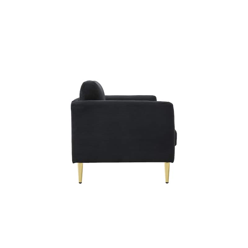 US PRIDE FURNITURE 60.63" W Mid-Century Corduroy Fabric Loveseat