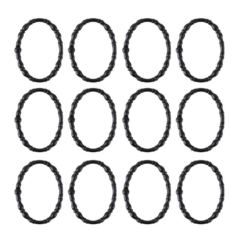 Utopia Alley Shower Rings, Oval Shape Shower Curtain Rings for Bathroom, Rustproof Zinc Shower Curtain Hooks Rings, Set of 12