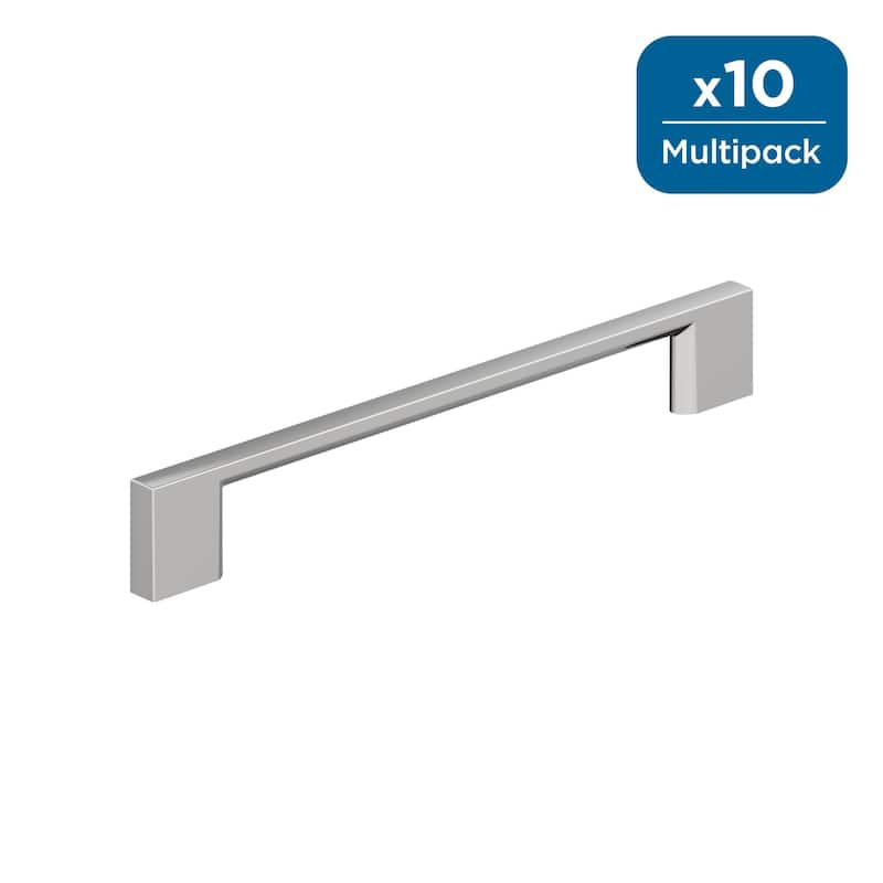 Amerock Cityscape Cabinet or Furniture Pull - 6-5/16 inch (160mm) Center-to-Center - Polished Chrome