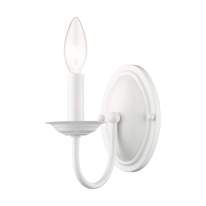 Livex Lighting 1 Light White Wall Sconce, 4151-03 - 4.25" W 7" H 6.5" EXT
