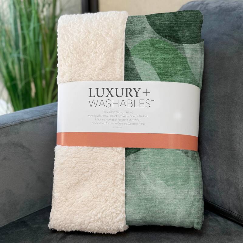 Premium Machine Washable Abstract Contemporary Sherpa Throw Blanket