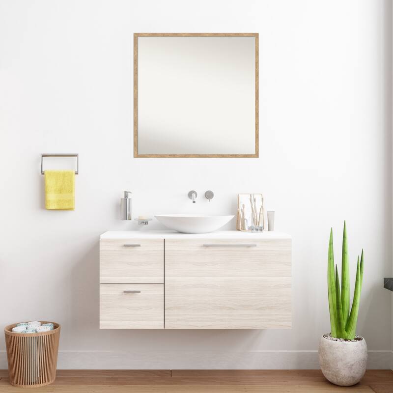 Imprint Non-Beveled Wood Framed Bathroom Vanity Wall Mirror