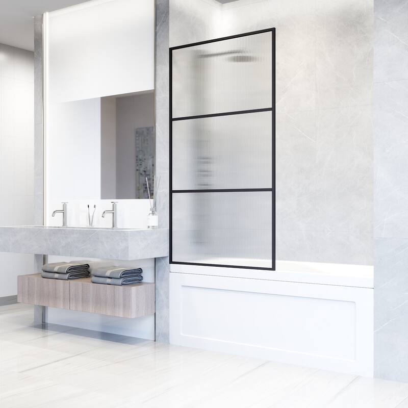 Vigo VG6090FL3462 Divide 62" High x 34" Wide Shower Screen Framed Tub
