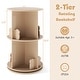 preview thumbnail 5 of 7, Coffee MDF Kids Rotating Bookshelf 8 Compartments 360-degree Swivel and Bear Baffles - 16"L x 16” W x 25.5" H