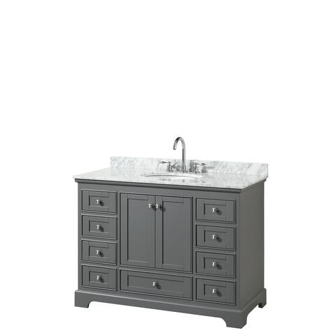 Deborah 48-inch Dark Gray Single Vanity, Oval Sink, No Mirror