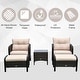 preview thumbnail 12 of 15, Outsunny 5-piece Wicker Patio Chairs, Ottomans, and Coffee Table Set