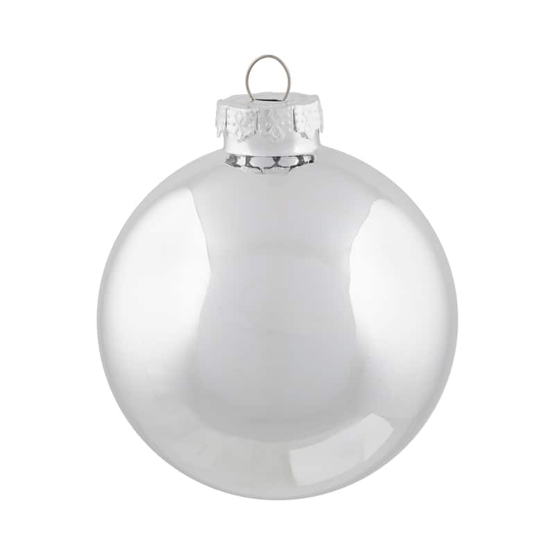 6ct Silver Shiny and Matte Christmas Ball Ornaments 3.25" (80mm)