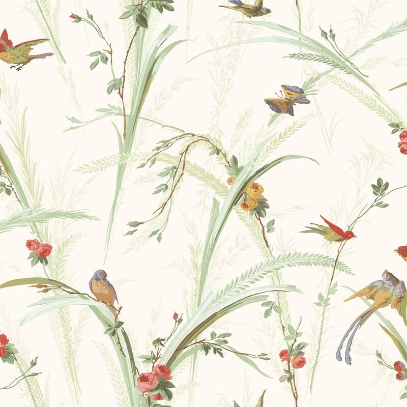 Brewster Brewster Botanical Green Astrid Wallpaper - 20.5in x 396in x 0.025in