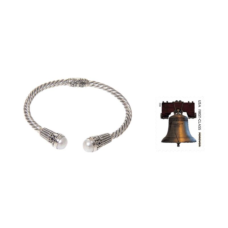 Sterling Silver Moonlit Promenade Cultured Pearl Bracelet