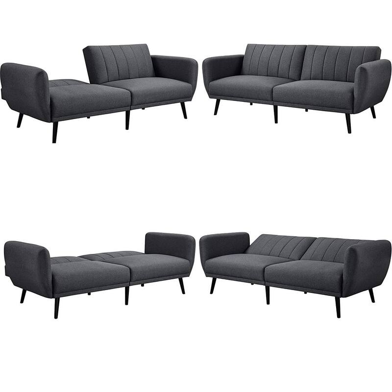 Modern ScandinavianLinen Upholstered Sofa Bed with Wooden Legs