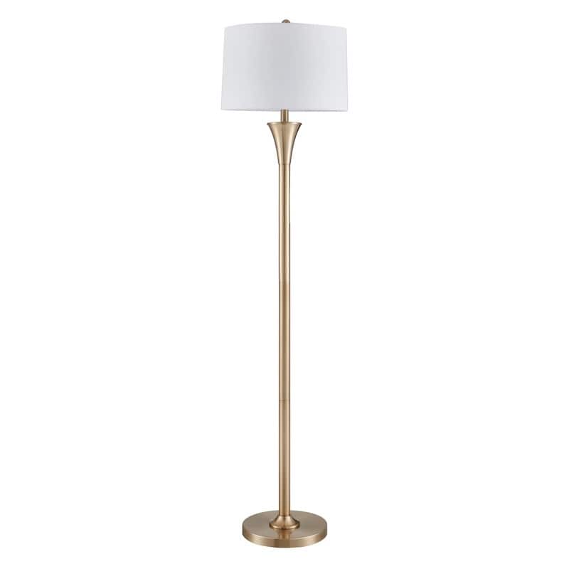 KAWOTI 66" Traditional Floor Lamp with White Linen Drum Shade