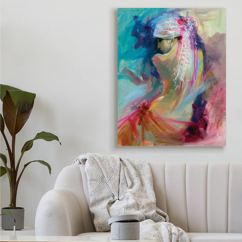 Stupell Colorful Abstract Nude Female Portrait Back Canvas Wall Art - Multi-Color