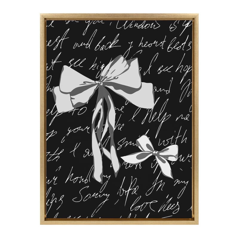 Sylvie Black White Bow Framed Canvas by Honey Island Studio