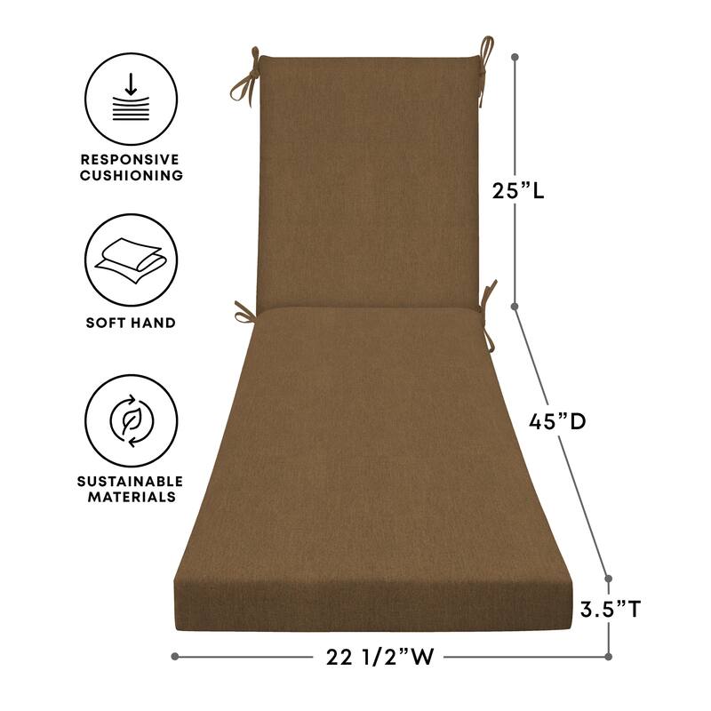 Textured Chaise Lounge Cushion - 22.5" wide x 70" long x 45" deep x 3.5" thick