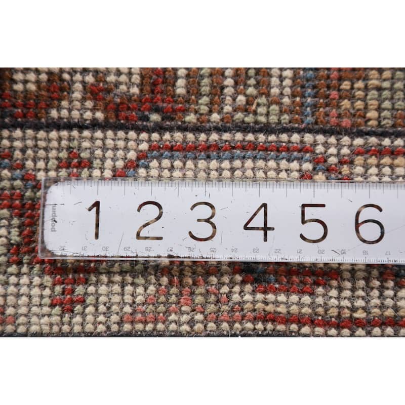 Hand Knotted Oriental 100% Wool Carpet Traditional Medallion Navy Blue & Blues Heriz (serapi) Area Rug - 3' 0'' X 2' 0''
