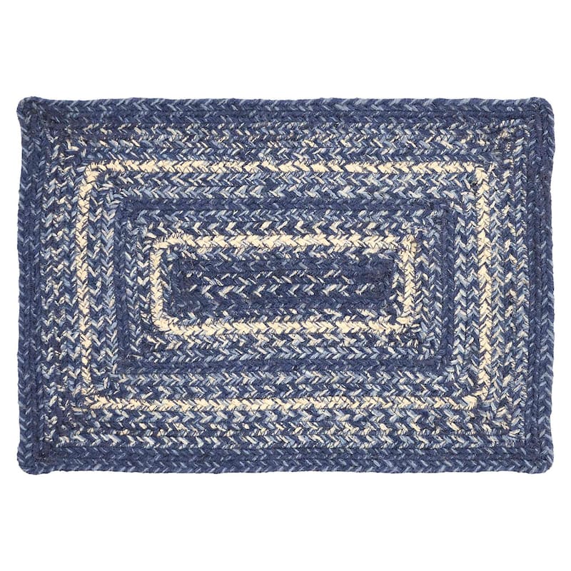 Great Falls Blue Jute Rect Placemat 12x18 - Single