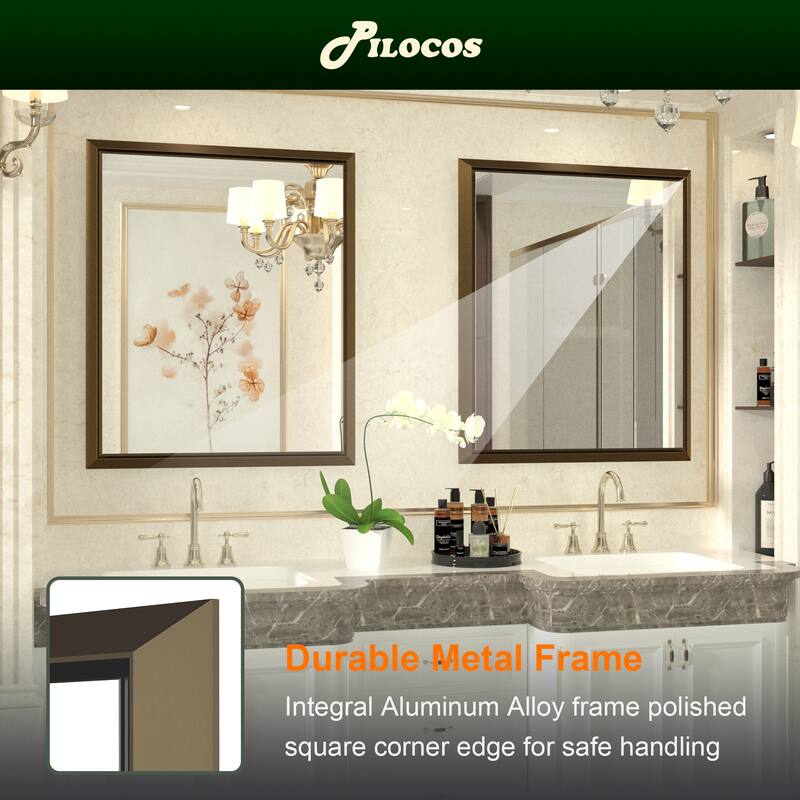 Bathroom Mirrors Wall Mounted Rectangle Vanity Cosmetic Makeup Mirror
