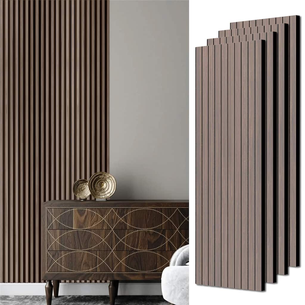 47" x 23" 3D Wood Slat Acoustic Wall Panels for Wall and Ceiling Decor, 4 Pcs - 47.24 inches D × 23.62 inches W × 0.82 inches H