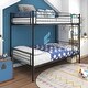 preview thumbnail 4 of 9, Twin Over Twin Metal Bunk Bed with Ladder and Under,Bed Storage, Reinforced Frame