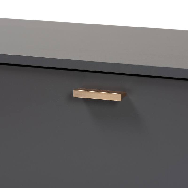 Kelson Modern Dark Grey and Gold Finished Wood TV Stand