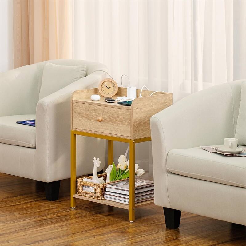 Nightstands Set of 2 with Charging Station and USB Ports