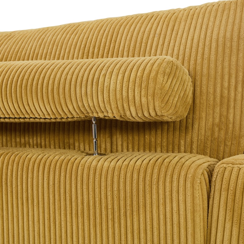 Modern Corduroy Modular Couch Sectional Sofa With Pillows