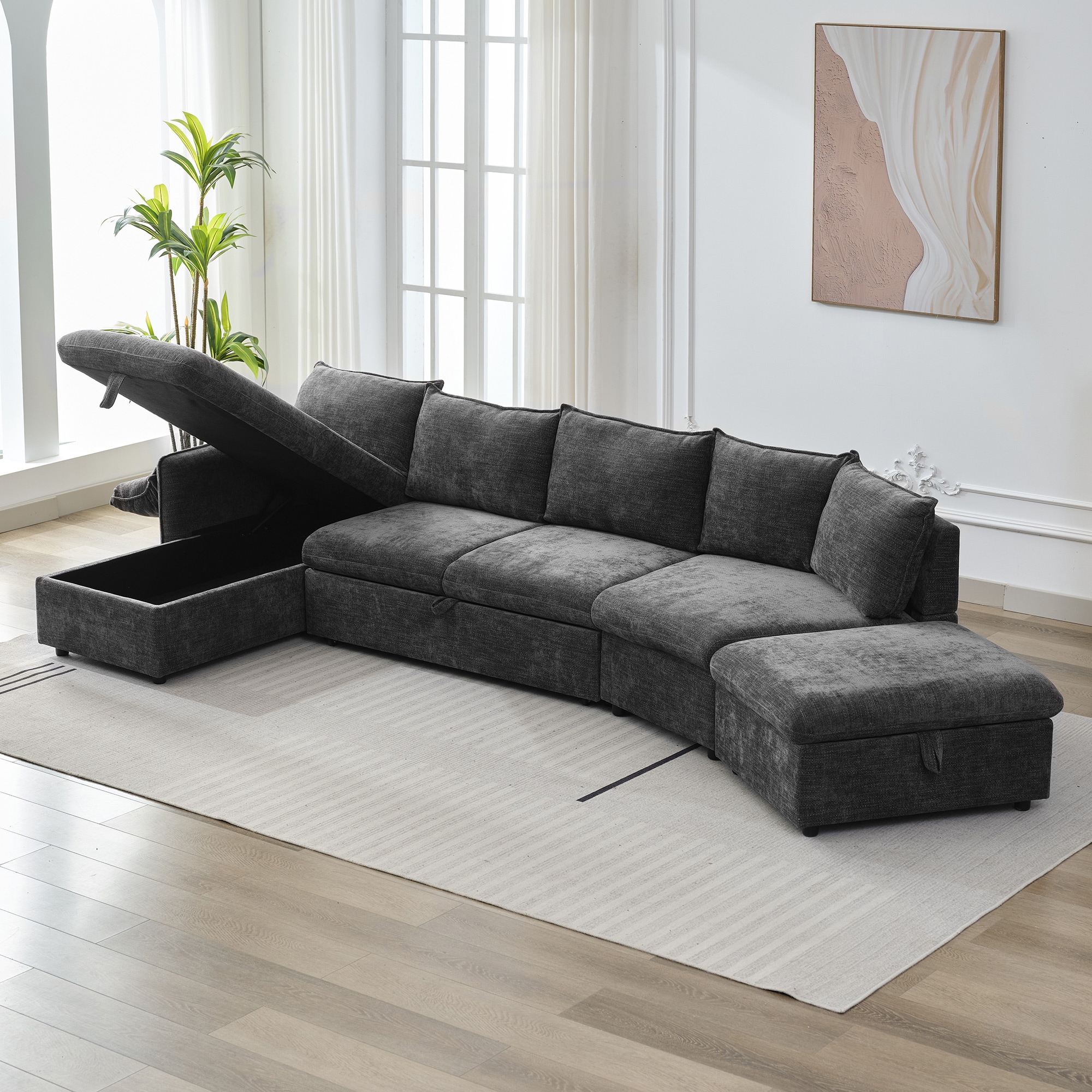 Pull out chaise couch discount