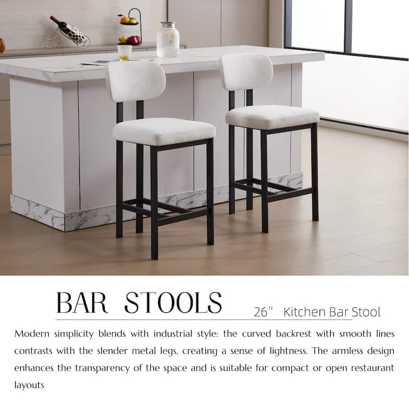 Upholstered Counter Height Bar Stools Side Chairs Set of 2