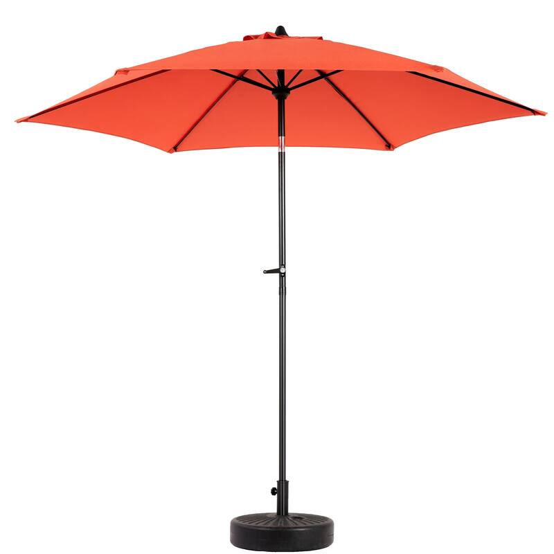 8.66 ft. Steel Market Outdoor Patio Umbrella with 6 Ribs, Push Button Tilt&Crank for Deck, Pool (No Base)