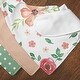 preview thumbnail 5 of 4, Watercolor Floral Fabric Bandana Baby Bibs 3 Pack Set Peach Pink Green and White Boho Shabby Chic Rose Flower Farmhouse