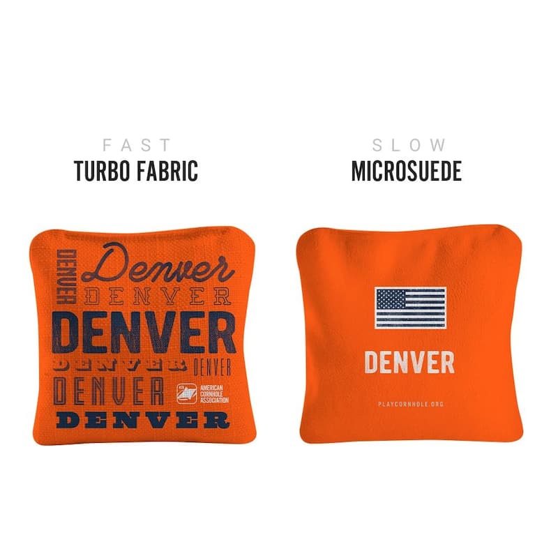 Denver Football Orange Dual Sided Cornhole Bags