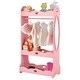 preview thumbnail 1 of 9, Costway Kids Dress up Storage Hanging Armoire Dresser Pretend Costume - See Details Pink - See Details