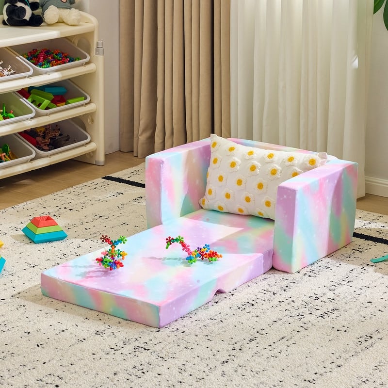 1-Piece Full Sponge Kids Single Folding Sofa Bed Kids Sofa