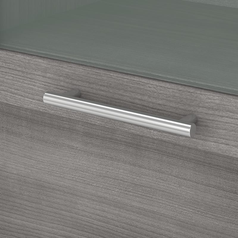 Bush Furniture Somerset Ash Gray 60W Hutch for L Shaped Desk - 59.09"L x 12.50"W x 35.69"H