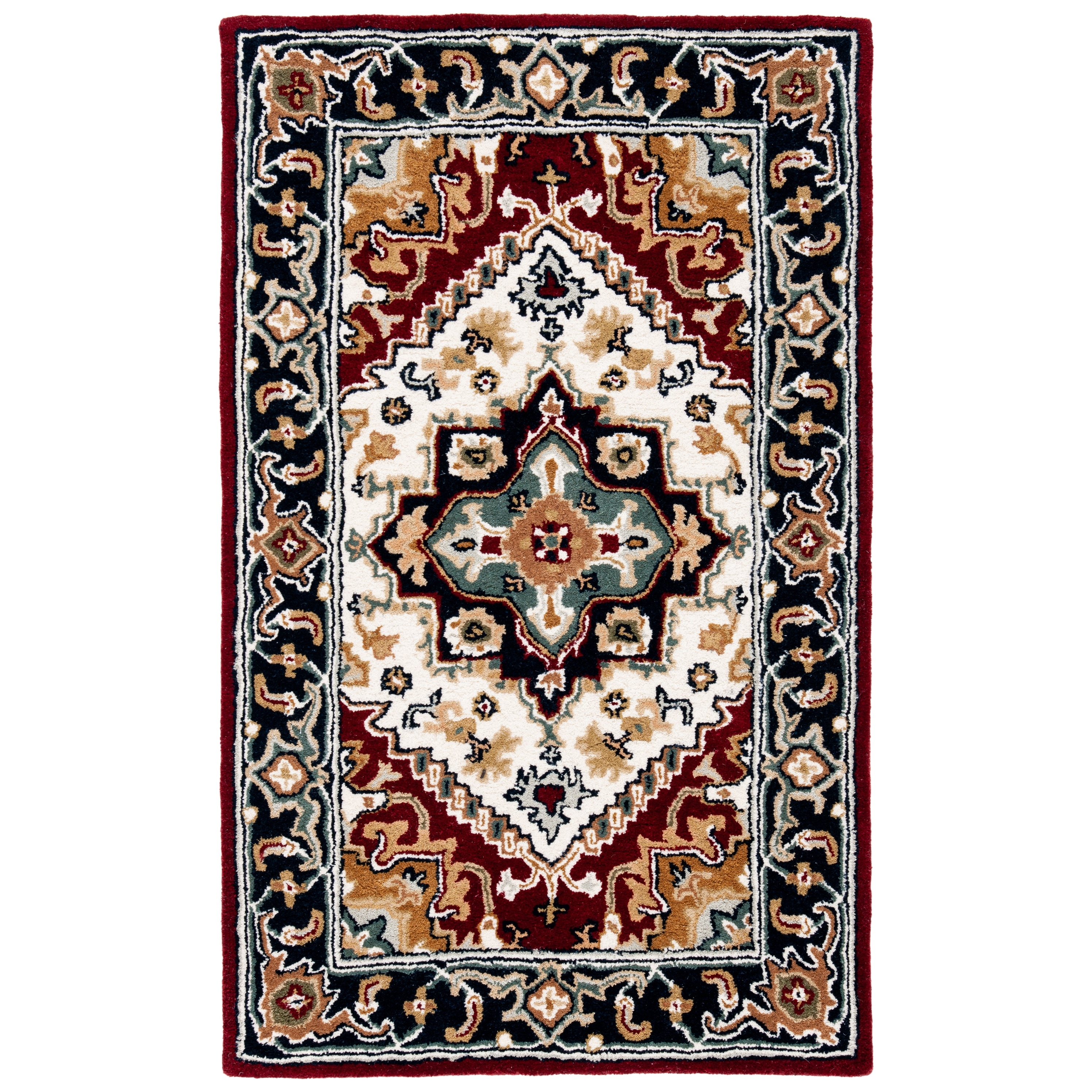 Navy 8' x 10' Safavieh Heritage Collection HG654A Handmade Traditional Oriental Premium Wool Area Rug