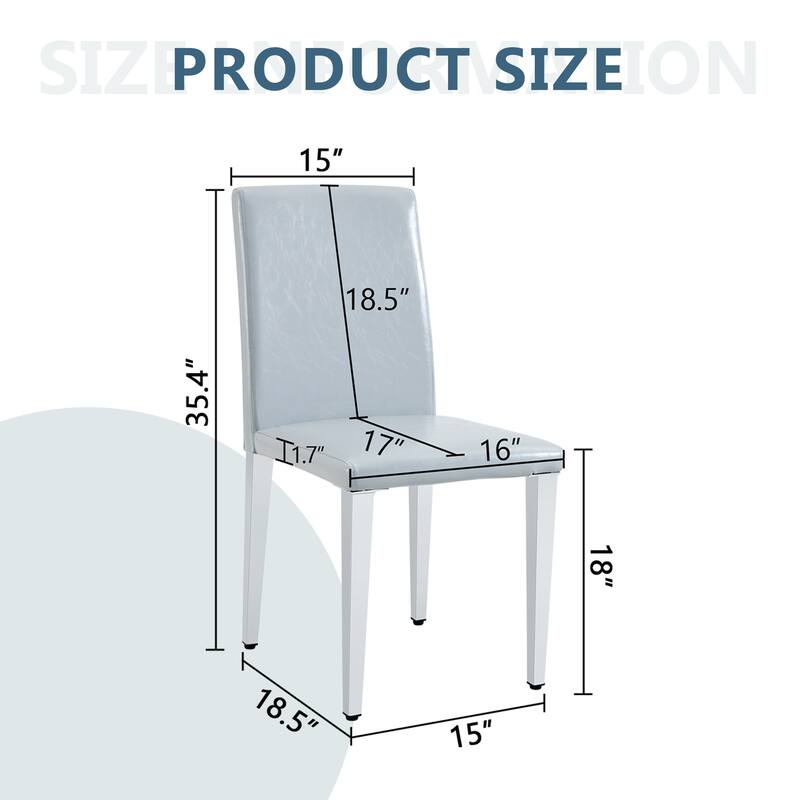 Modern Set of 4 Dining Chair with Metal Legs Kitchen Chair Side Chair Armless Chair for Dining Room